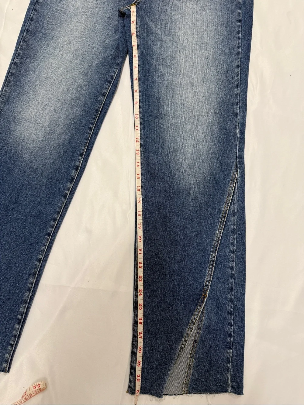 Cello Straight Leg High-Rise Women's Jeans with an Ankle Slit